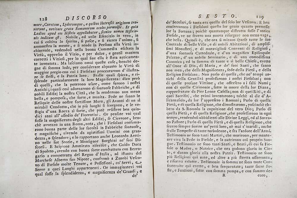 Orazionii o discorsi istorici sopra l’ antica citta di Fiesole